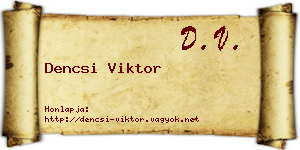 Dencsi Viktor névjegykártya